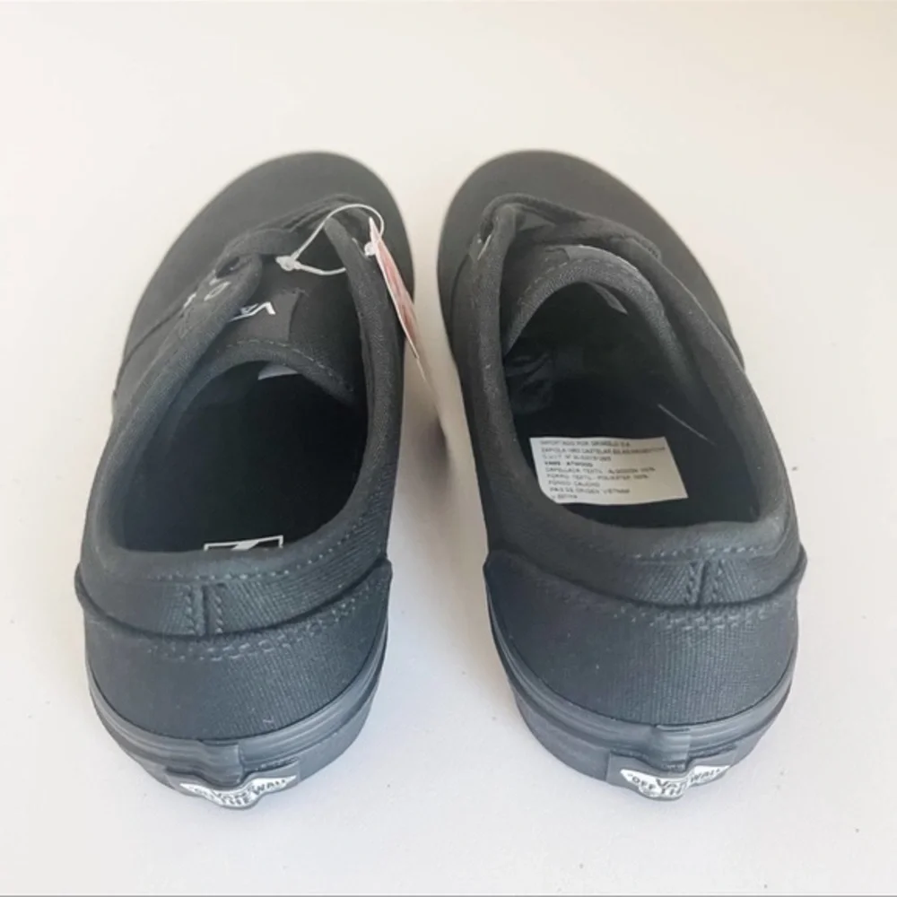 Vans Atwood Canvas Skate Shoes Sneakers Lace Up Black on Black‎ Youth Size 13.5